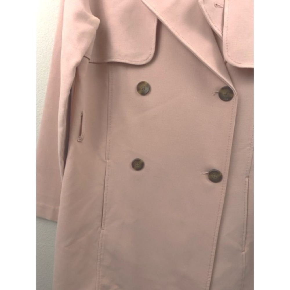 Abercrombie & Fitch Pink Double Breasted Trench Coat Women Small Blush Jacket - Picture 5 of 10